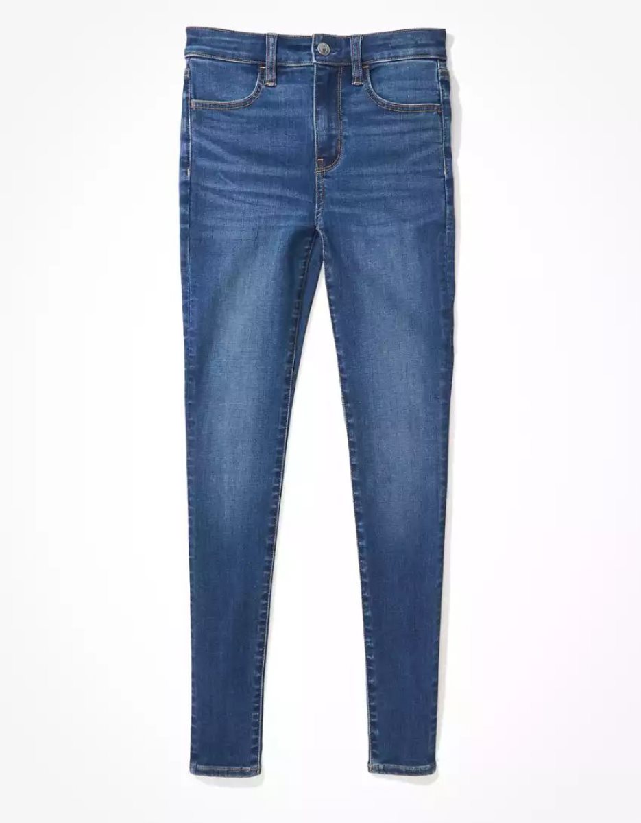 Jean American Eagle AE Ne(x)t Level High-Waisted Jegging Bleu Femme | AJD-64277668